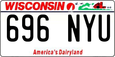 WI license plate 696NYU