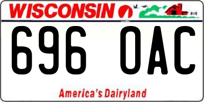 WI license plate 696OAC