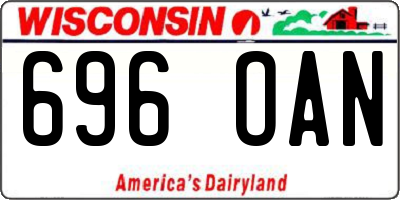 WI license plate 696OAN