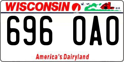 WI license plate 696OAO