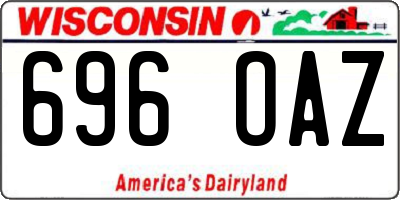 WI license plate 696OAZ