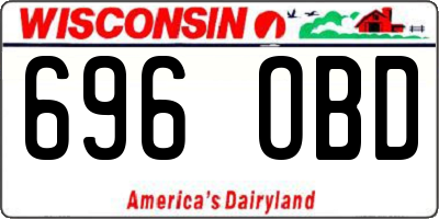 WI license plate 696OBD