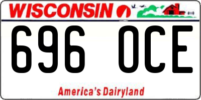 WI license plate 696OCE