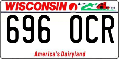 WI license plate 696OCR