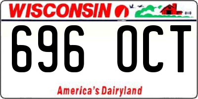 WI license plate 696OCT