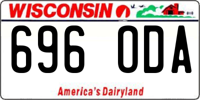 WI license plate 696ODA