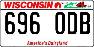 WI license plate 696ODB