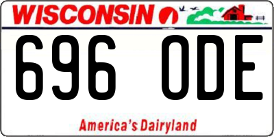 WI license plate 696ODE