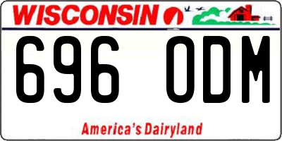 WI license plate 696ODM