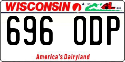 WI license plate 696ODP