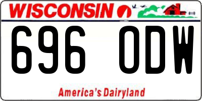 WI license plate 696ODW