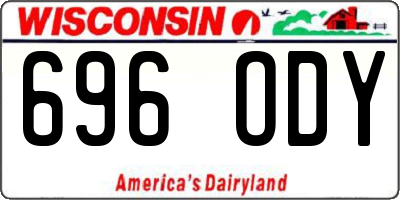 WI license plate 696ODY
