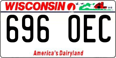 WI license plate 696OEC