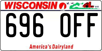 WI license plate 696OFF