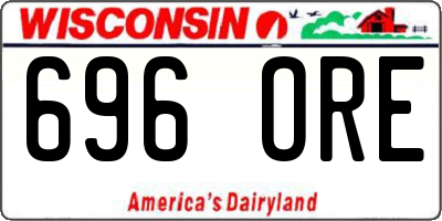 WI license plate 696ORE