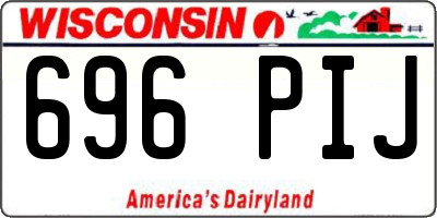 WI license plate 696PIJ