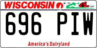 WI license plate 696PIW