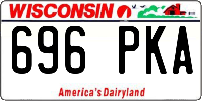 WI license plate 696PKA