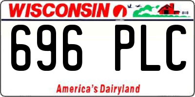 WI license plate 696PLC