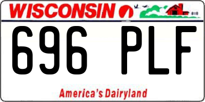 WI license plate 696PLF