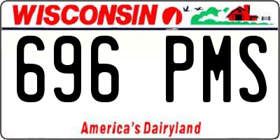 WI license plate 696PMS