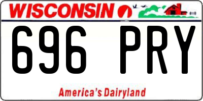WI license plate 696PRY