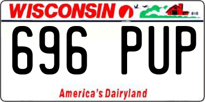 WI license plate 696PUP