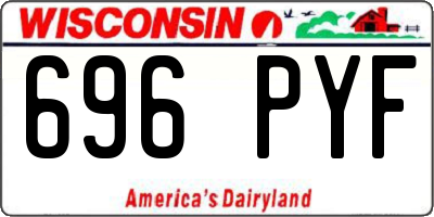 WI license plate 696PYF
