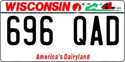 WI license plate 696QAD