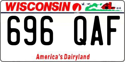 WI license plate 696QAF