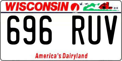 WI license plate 696RUV