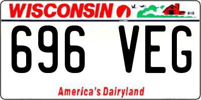 WI license plate 696VEG