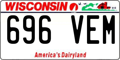 WI license plate 696VEM