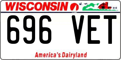 WI license plate 696VET