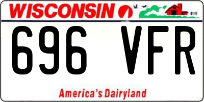 WI license plate 696VFR