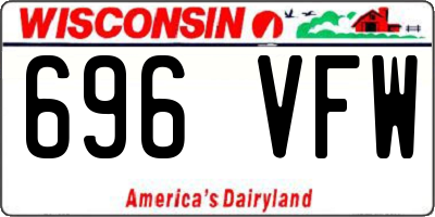 WI license plate 696VFW