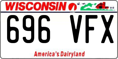 WI license plate 696VFX