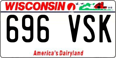 WI license plate 696VSK
