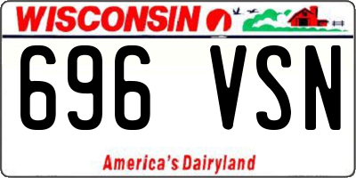 WI license plate 696VSN