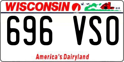 WI license plate 696VSO
