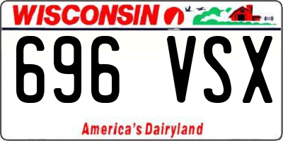 WI license plate 696VSX