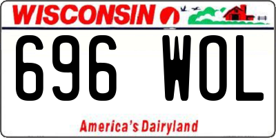 WI license plate 696WOL