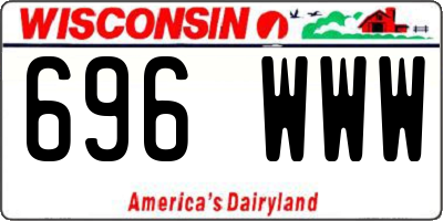 WI license plate 696WWW
