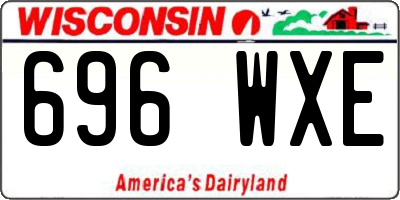 WI license plate 696WXE