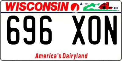 WI license plate 696XON