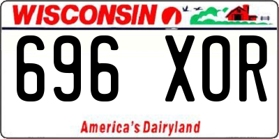 WI license plate 696XOR