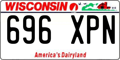WI license plate 696XPN