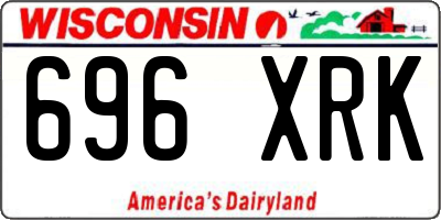 WI license plate 696XRK