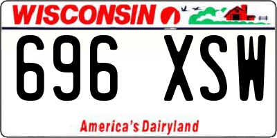 WI license plate 696XSW