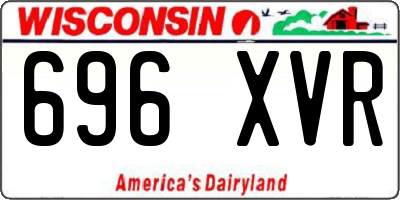 WI license plate 696XVR